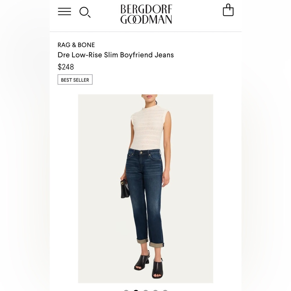 Rag & Bone Dre Midrise boyfriend slim jeans
